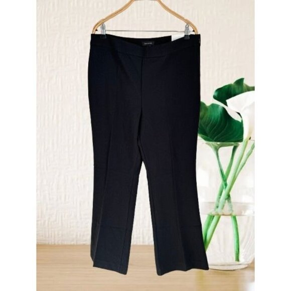 Ann Taylor Womens Black High-Rise Full-Length Trousers Size 12 - Lean Through Hi - Picture 1 of 8